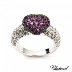 Chopard 18k White Gold Diamond/Amethyst Ring 82/4513-1729